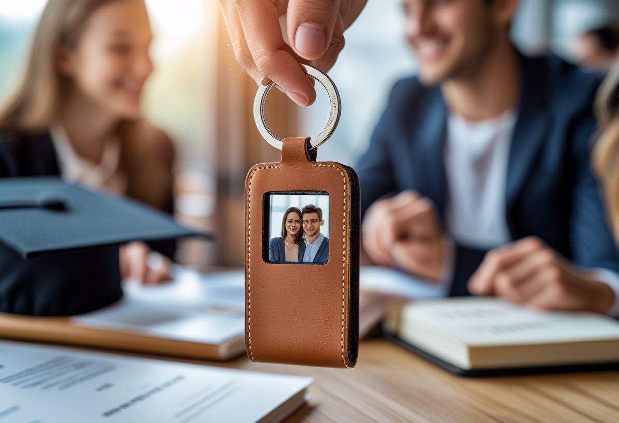 Den perfekte gaveide til studenter personlig noeglering med billede